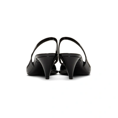 Shop Saint Laurent Black Patent Charlotte Slingback Heels In 1000 Black