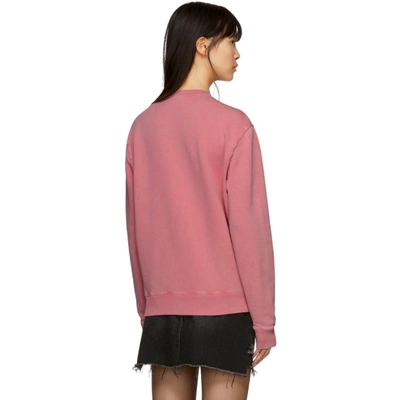 Shop Saint Laurent Pink Rive Gauche Logo Sweatshirt In 6469 Pink