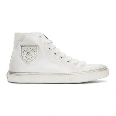 Shop Saint Laurent White Bedford Mid-top Sneakers