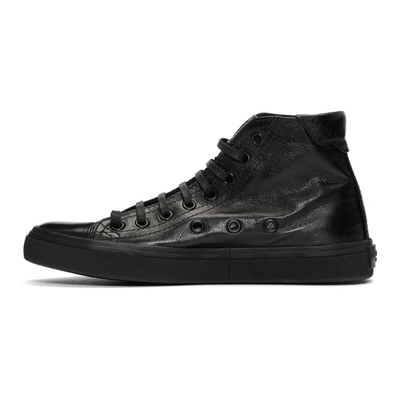 Shop Saint Laurent Black Bedford Mid-top Sneakers In 1000 Black