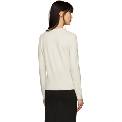 Shop Valentino White Wool & Cashmere 'vltn' Sweater