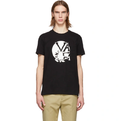 Shop Valentino Black Circle Logo T-shirt In 0no Black