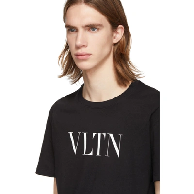 Shop Valentino Black 'vltn' T-shirt