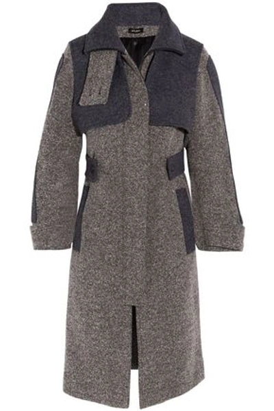 Shop Atlein Woman Two-tone Wool-blend Tweed Coat Anthracite