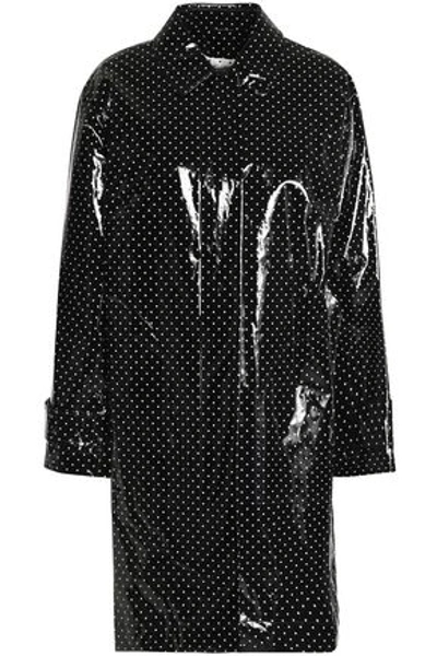 Shop Dolce & Gabbana Woman Coated Cotton Rain Coat Black