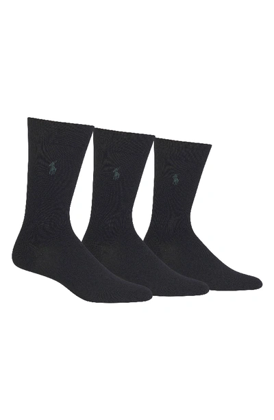 Shop Polo Ralph Lauren Assorted 3-pack Supersoft Socks In Black