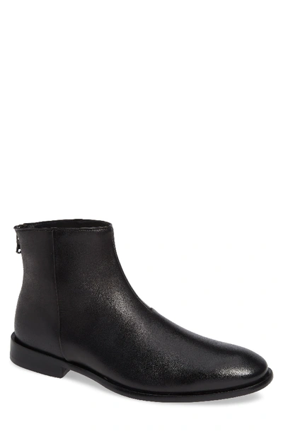 Shop John Varvatos Nyc Back Zip Boot In Black Leather