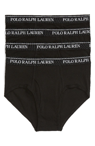 Shop Lauren Ralph Lauren Polo Ralph Lauren 4-pack Low Rise Cotton Briefs In Polo Black