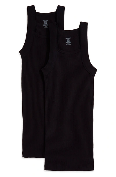 Shop 2(x)ist 2-pack Cotton Tank Top In Black New Logo