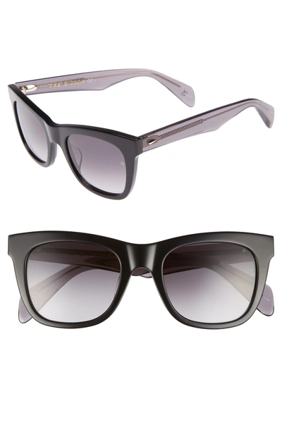 Shop Rag & Bone 50mm Square Cat Eye Sunglasses - Black/ Grey