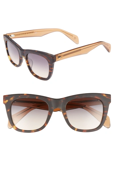 Shop Rag & Bone 50mm Square Cat Eye Sunglasses - Havana
