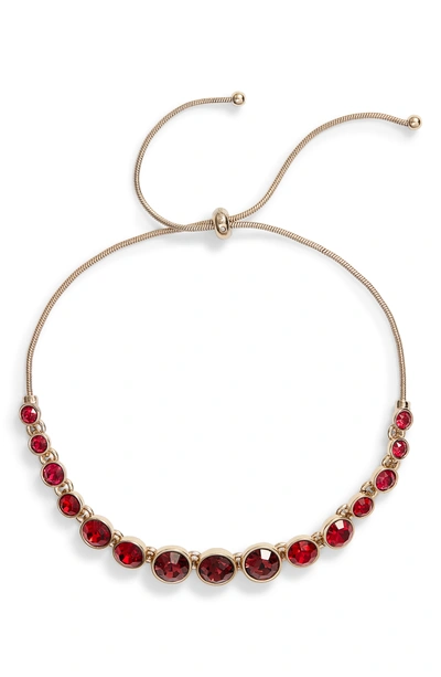 Shop Givenchy Stone Slider Bracelet In Red/ Gold