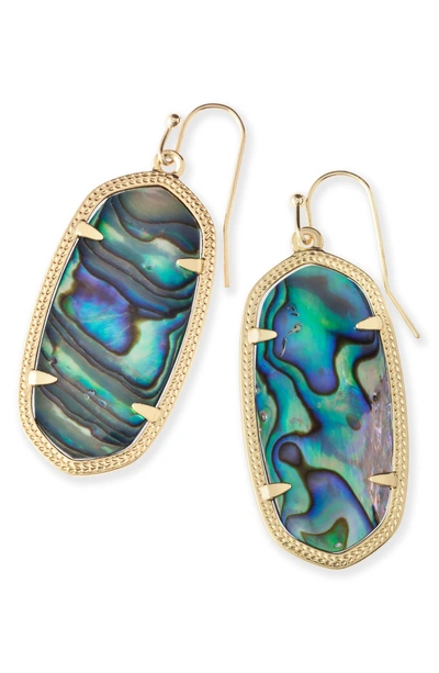 Shop Kendra Scott Elle Drop Earrings In Abalone Shell/ Gold
