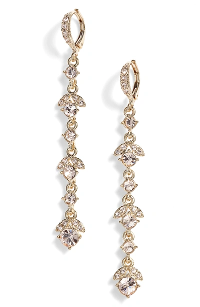 Shop Givenchy Crystal Linear Drop Earrings In Gold/ Silk
