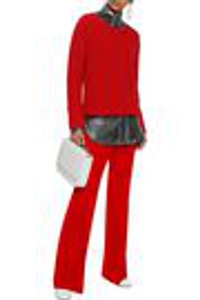 Shop Mansur Gavriel Cotton-blend Sweater In Red