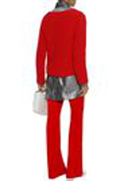 Shop Mansur Gavriel Cotton-blend Sweater In Red