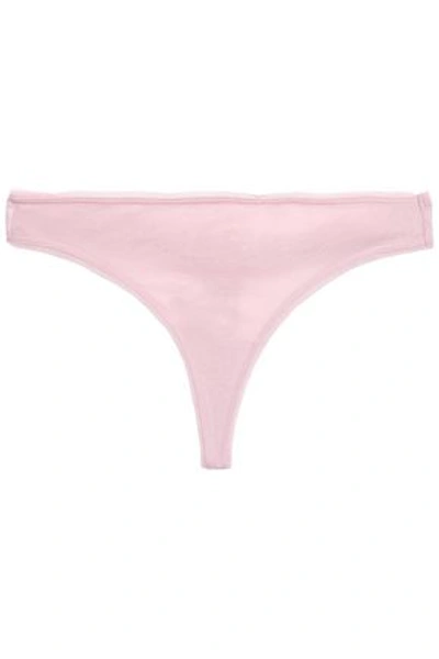 Shop Skin Woman Mesh-trimmed Cotton Low-rise Thong Baby Pink