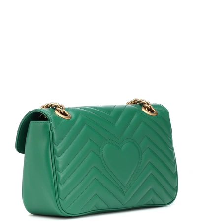 Shop Gucci Gg Marmont Small Shoulder Bag In Green