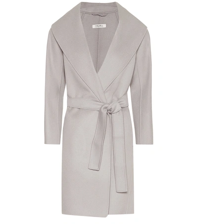 Shop Max Mara Messi Wool Wrap Coat In Grey