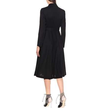Shop Max Mara Fantino Wool Wrap Dress In Black