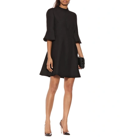 Shop Valentino Wool And Silk Dress In Black