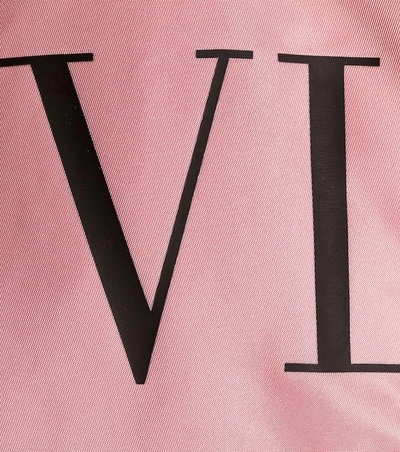 Shop Valentino Vltn Satin Bomber In Pink
