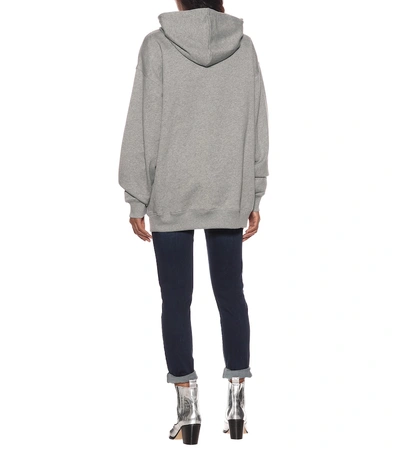 Shop Acne Studios Face Oversized Cotton Hoodie In Grey