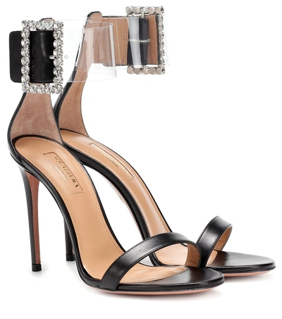 Shop Aquazzura Casablanca 105 Embellished Sandals In Black