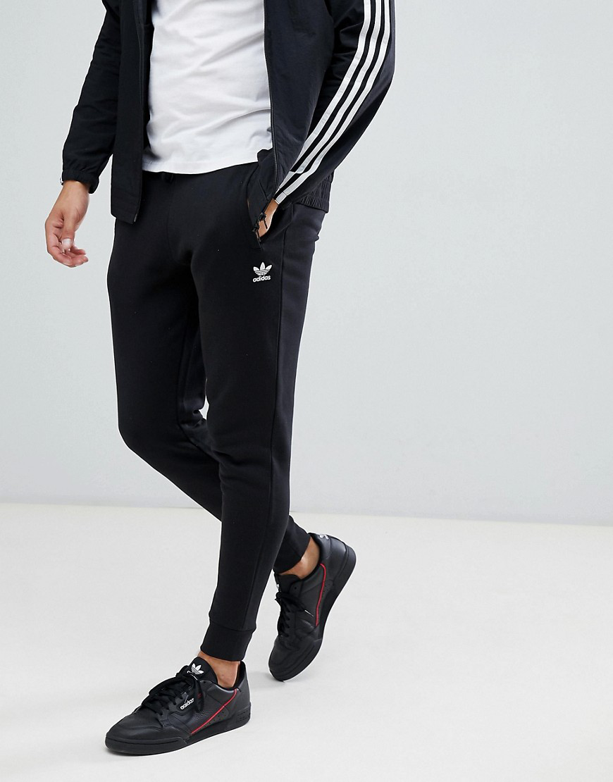 adidas originals joggers with logo embroidery grey