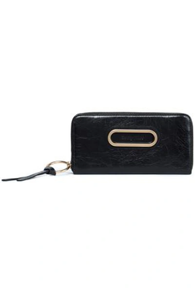Shop See By Chloé Woman Cracked-leather Wallet Black