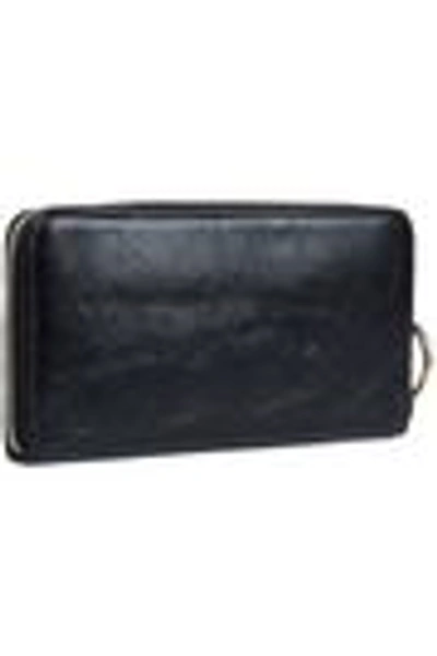 Shop See By Chloé Woman Cracked-leather Wallet Black