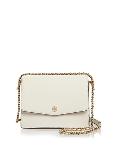 Shop Tory Burch Robinson Convertible Leather Shoulder Bag In Ivory/gold