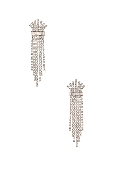Shop Elizabeth Cole Crystal Fringe Earring In Silver