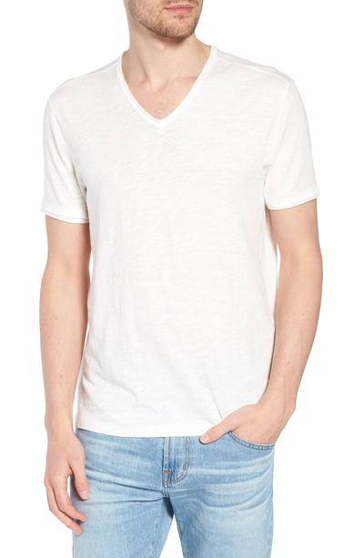 Shop John Varvatos Slim Fit Slubbed V-neck T-shirt In Salt