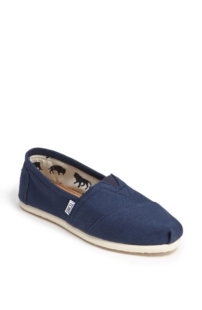 Shop Toms Classic Canvas Slip-on In Navy