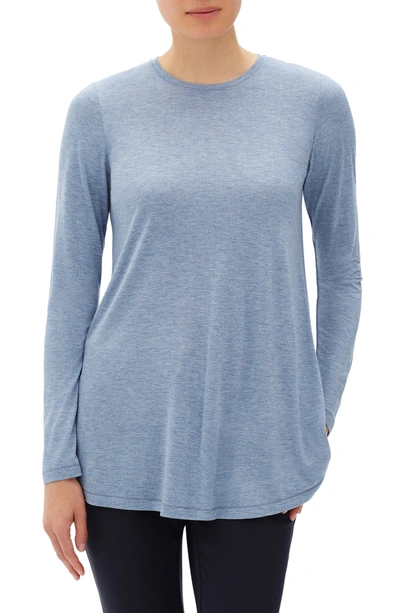 Shop Lafayette 148 Lexia Featherweight Jersey Top In Chambray Melange