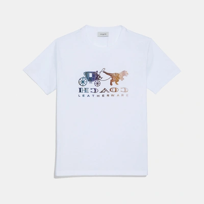 Shop Coach Mirrored Rexy And Carriage T-shirt - Women's In Optic White