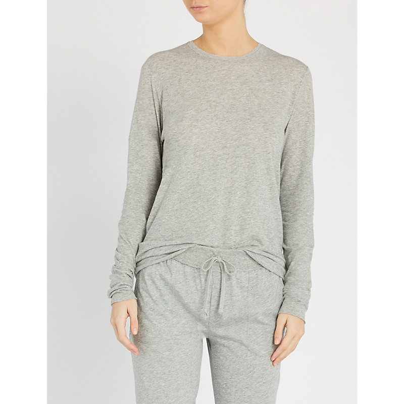 Skin Longsleeved Cottonjerey Pyjama Top In Heather Grey ModeSens