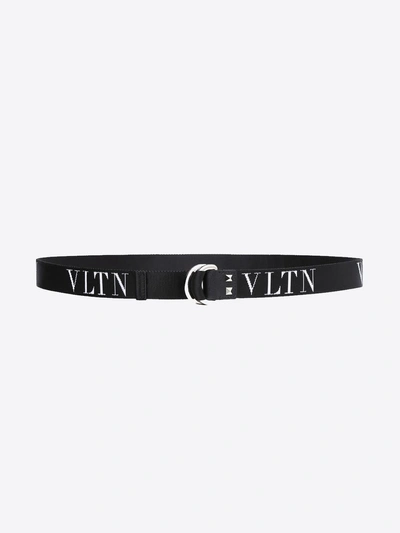 Shop Valentino Garavani Belt Vltn Black In Black/white