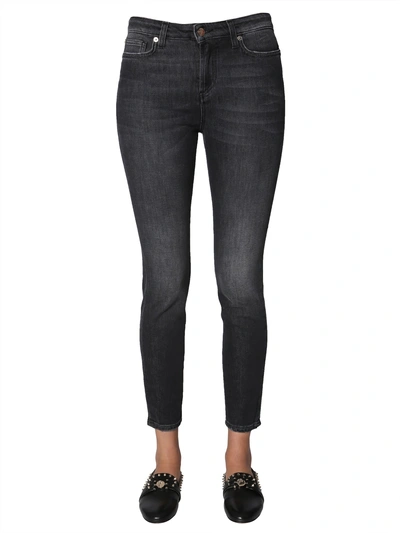 Shop Versace Skinny Fit Jeans In Nero