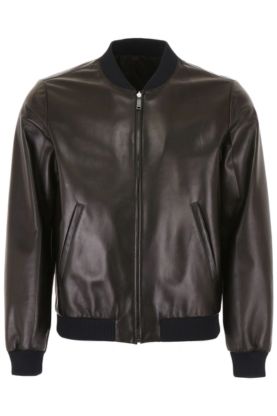 Shop Prada Reversible Nappa Bomber Jacket In Nero (black)