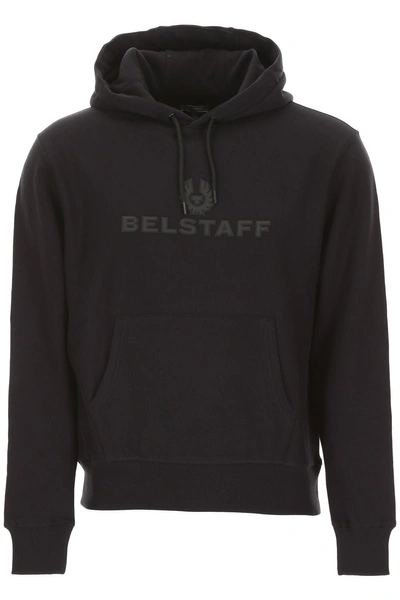 Shop Belstaff Fleece Hoodie In Black|nero