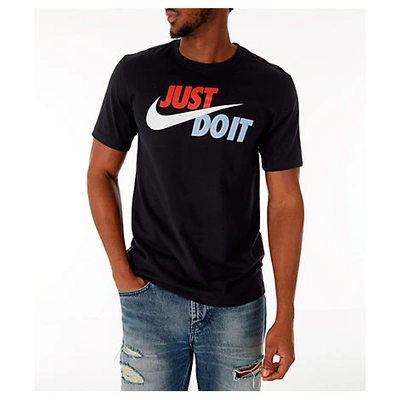 Shop Nike Men's Sportswear Just Do It Swoosh T-shirt In Black