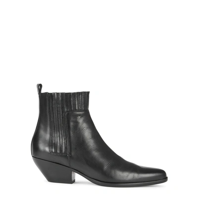 Shop Vince Eckland 50 Black Leather Ankle Boots