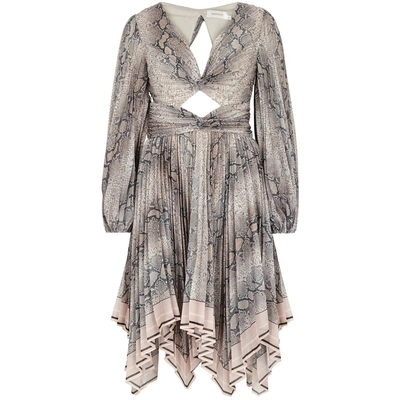 Shop Zimmermann Corsage Python-print Chiffon Dress