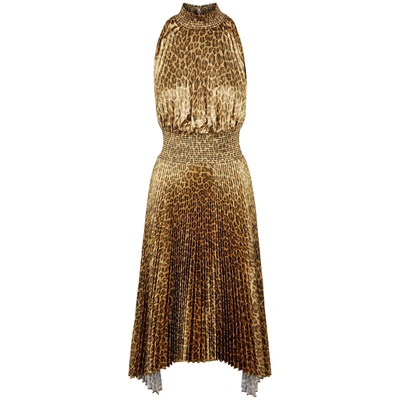 Shop A.l.c Metallic Leopard-print Satin Midi Dress
