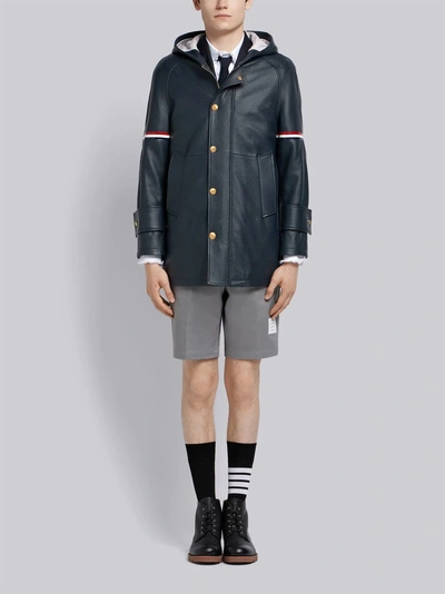 Shop Thom Browne Rwb Armband Deerskin Parka In Blue