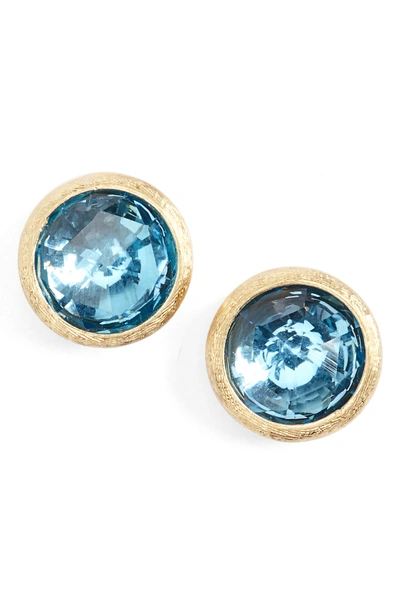 Shop Marco Bicego 'jaipur' Stone Stud Earrings In Blue Topaz