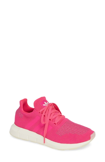 Shop Adidas Originals Swift Run Sneaker In Shock Pink/ Off White