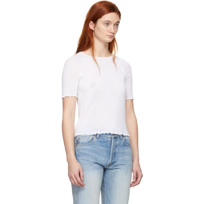 Shop Alexander Wang T Alexanderwang.t White Wool Wash And Go T-shirt In 106 Ivory